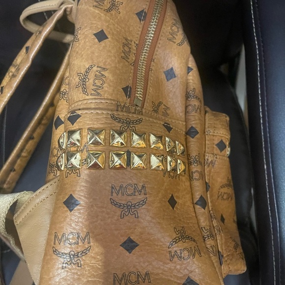 MCM Cognac Logo Backpack - Picture 5 of 8